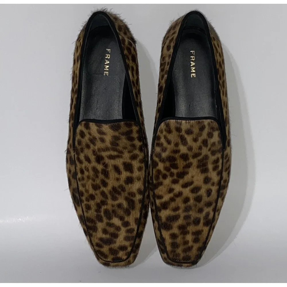 Frame Women's Le Verona Calf Hair Leather Loafers Slip On Size 37.5 US 7 $478